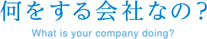 何をする会社なの？